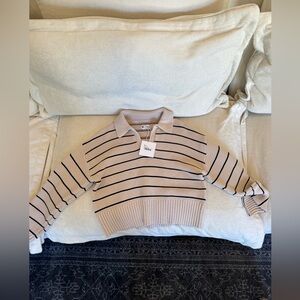 Pistola Arolo Polo Sweater - Doe Navy Stripe